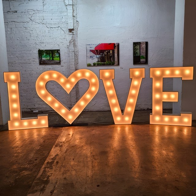 4Ft LOVE Marquee Letters Light up Sign Large LED Bulb Letter Lights for Wedding Proposal Party Event Decoration
