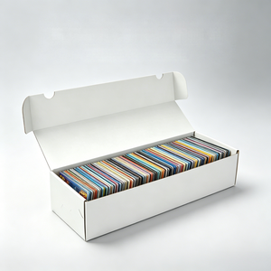 Caja de almacenamiento blanca extra grande con tapa abatible, rectangular, <span class=keywords><strong>r</strong></span>ígida, para tarjetas coleccionables TCG, distribuidor mayorista. - Product Image 2