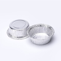 Moules de cuisson jetables en aluminium et bols alimentaires ronds de qualité alimentaire pour tartelettes aux œufs, puddings et gâteaux - Usage professionnel en restauration (CN)