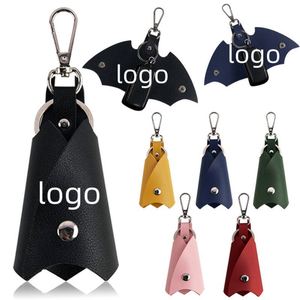 Porte-clés pendentif DIY en cuir PU personnalisé avec logo, multifonctionnel, fait main, pour sac de voiture, en forme de coupe-vent, disponible en plusieurs couleurs - Product Image 1
