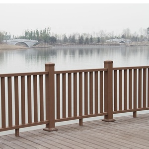 Escalier extérieur WPC à faible entretien garde-corps noir <span class=keywords><strong>balustrade</strong></span> et mains courantes <span class=keywords><strong>balustrade</strong></span> en plastique <span class=keywords><strong>composite</strong></span> rail de <span class=keywords><strong>balcon</strong></span> - Product Image 4