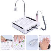 Lampe de bureau LED professionnelle 4-en-1 avec collecteur de poussière pour ongles, perceuse électrique pour ongles, embouts acryliques pour le nail art, fabrication OEM, directement de l'usine