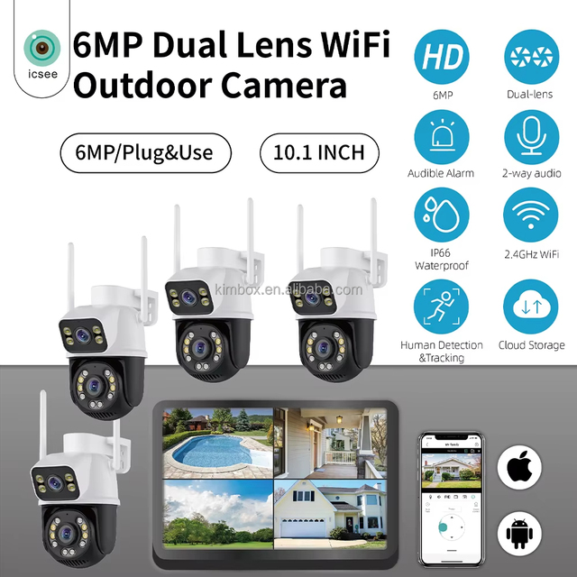 4CH NVR Kit OEM Wireless Surveillance Camera Home UHD 6MP 3K Night Vision WiFi Remote Outdoor Security