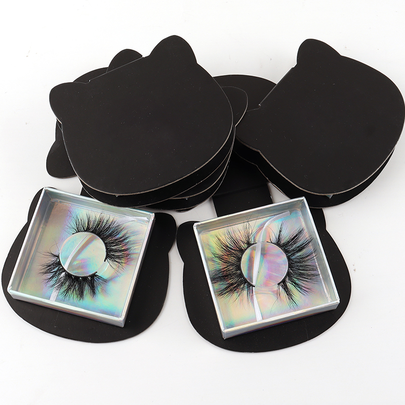 Colle de cils de marque privée cachemire vegan faux cils adhésifs brun dropshipping vison boîte d'emballage de cils