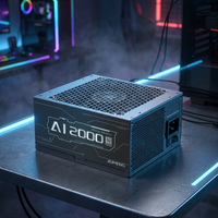 PSU AI 2000W Single Rail 12V 200A Active PFC 12V-2x6 600W GPU 3x Rig Penambangan Desktop Efisiensi Tinggi 80PLUS Platinum Server