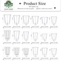 Gobelets en plastique transparents jetables avec couvercles bombés pour smoothies à jus et café glacé
