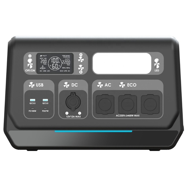 EU Stock Home Emergency Power Expansion Package Solar Generator Outdoor Solar Power Bank LiFePO4 2200W Portable Power Station