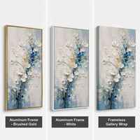Cuadros Decorativos Pintados a Mano, Mural de Flores con Textura 3D, Ecológico, Marco Personalizado, Lienzo Acrílico Moderno de Gran Tamaño para Hotel y Hogar