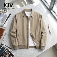 Veste Business Casual pour Homme Beige à Fermeture Éclair Intégrale, Style Décontracté Col Pointu Poches Inclinées Quotidien Bureau Marque Privée Personnalisée