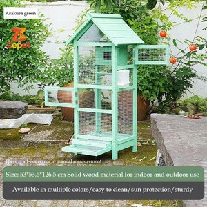 Volière d'extérieur classique en bois de sapin durable avec nichoir et cage pour pigeons géants, toutes saisons - Product Image 2
