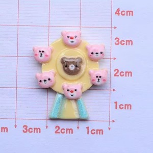 Nuovo modello di tema del parco di divertimenti artificiale per la creazione di gioielli cabochon in resina con orso coniglio Kawaii - Product Image 2