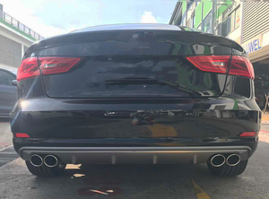 Parti del corpo del diffusore posteriore grigio per <span class=keywords><strong>2014</strong></span> 2015 2016 <span class=keywords><strong>Audi</strong></span> <span class=keywords><strong>A3</strong></span> berlina Hatchback Upgrade S3 paraurti posteriore labbro - Product Image 3