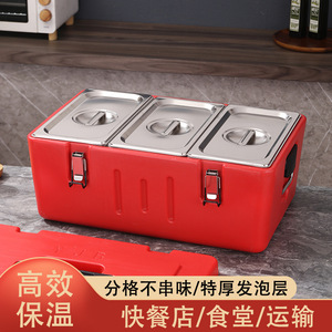 Insulated Food Container With Compartments Large Capacity Rectangle Heatable For Takeout <b>Camping</b> <b>Kitchen</b> Use - Product Image 3
