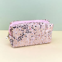 Luxe paillettes dégradé fermeture éclair moelleux trousse de maquillage Polyester Durable cosmétique sac de rangement mode paillettes voyage trousse de toilette