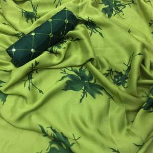 Sari en coton et soie pour occasions spéciales - Sari de luxe pour femmes, idéal pour les soirées - Product Image 3