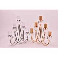 Candelabro de cristal plateado elegante 39x85x47cm decoración del hogar y evento boda candelabro de cristal adecuado - Product Image 1