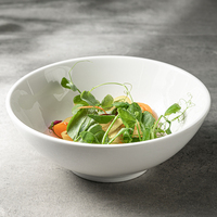 Passe au lave-vaisselle Vaisselle blanche classique bon marché Vaisselle pour Restaurant Hôtel Ménage Soupe en céramique Bol à salade en porcelaine