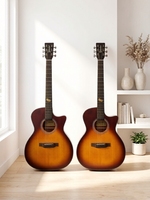 Musical Instrument 41" Acoustic Guitar Solid Spruce Top Mahogany Plywood Matte Folk Guitar