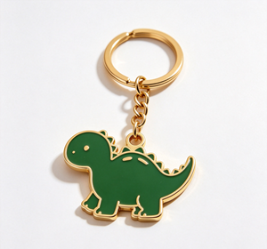 Custom Zinc Alloy Dinosaur Keychain 3D <b>Cartoon</b> Metal Key <b>Ring</b> Green Enamel Pendant for Souvenir Gift Promotion - Product Image 2