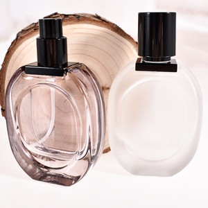 Grande ventre 30ml 50ml di vetro bottiglia di profumo confezione pressa OvalSpray flacone campione portatile
