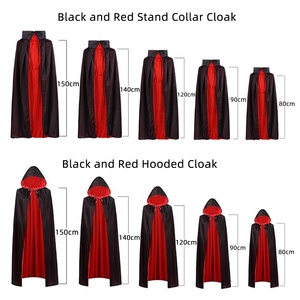 Halloween vampiro capa Reversible fiesta Unisex negro y rojo longitud <span class=keywords><strong>completa</strong></span> bruja muerte Cosplay capa disfraz - Product Image 4