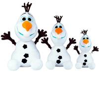 Vente en gros de jouets en peluche personnalisés, animaux en peluche avec rembourrage en coton PP, bonhomme de neige doux, 11-30 cm