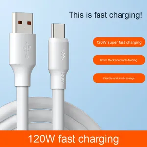 Bán buôn 2M Trắng dòng duy nhất Python nhanh sạc cáp dữ liệu siêu 120W nhanh sạc sản xuất trực tiếp - Product Image 4