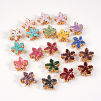 Pince à cheveux en alliage Frangipani style vacances, polyvalente, bohème, en métal, avec goutte d'huile, petite fleur, 4 cm, pour femme