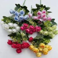 10-delige Parel Rozenboeket Kunstbloemen Thanksgiving Huisdecoratie Staande Ornament Binnen Hotel Zachte Inrichting Zijde