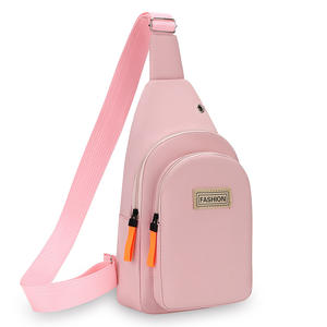 Sac de poitrine rose pour femme, léger, en tissu Oxford, résistant à l'eau, fermeture éclair, bandoulière unique, loisirs, voyage, mode, sac bandoulière - Product Image 2