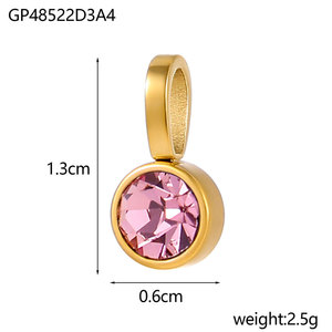 Pendentifs et breloques personnalisés DIY plaqués or 14K 18K PVD en acier inoxydable 316L, breloques en strass pour la création de bijoux - Product Image 6
