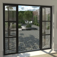CBMMart Portes en verre pour appartement, bureau Porte française intérieure en métal fer à battant Portes de balcon personnalisées à double volet en aluminium en verre