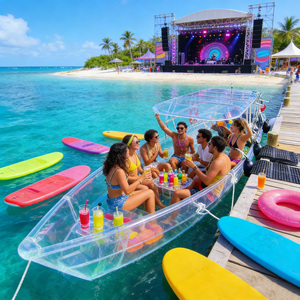 Bateau de tourisme transparent WOLANG de 6 m, grande capacité (12-16 personnes), yacht à fond de verre avec auvent pour le tourisme maritime commercial - Product Image 4