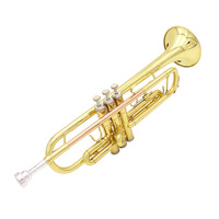 Gold Lacquer BB Trumpet 3-Piston Beginner-Friendly Brass Musical Instrument Professional for Band Performance Practice