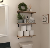 Étagère murale flottante en bois robuste 6 pièces, multifonctionnelle et écologique, pour cuisine – Meilleure vente