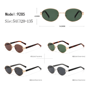 Unisex Oval Metal Frame Sunglasses Green Lens 100% UV Protection Retro Style Casual Wear for Adults - Product Image 3