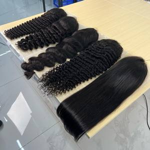 Perruque courte bouclée afro bon marché pour femmes noires, perruque frontale en dentelle HD suisse sans colle, cheveux vietnamiens bruts - Product Image 6