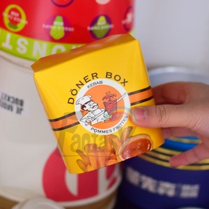 Caja de <span class=keywords><strong>Pasta</strong></span> de papel artesanal de pared única biodegradable de alta calidad, papel de aluminio dorado en relieve desechable para Fideos, aperitivos, dulces, tazas - Product Image 3