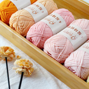 Fábrica al por mayor 4 hebras 40g teñido mezclado para bufanda almohada manta leche algodón hilo acrílico - Product Image 4