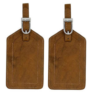 Etiqueta de Equipaje de Cuero Genuino Multicolor con Grabado de Iniciales, Accesorio de Viaje Informal, Etiqueta de Maleta con Logotipo Personalizado, a la Moda - Product Image 1