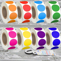Étiquettes autocollantes rondes pour imprimante thermique directe, étiquettes circulaires colorées de 50 mm pour bougies