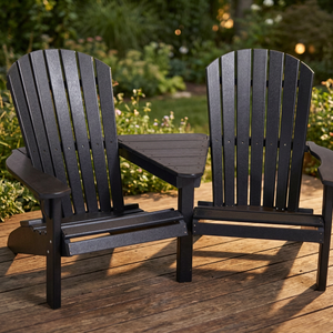 Traditional Style Outdoor Garden Wooden Loveseat & Companion <b>Set</b> Rustic Furniture with Garden Chair Made of Durable Wood - Product Image 2