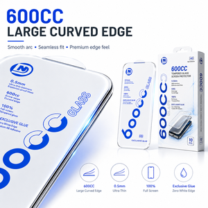 ฟิล์มกระจกนิรภัยแบบโค้งขนาด 600 ซีซี สำหรับ iPhone Samsung ขายส่ง - Product Image 2
