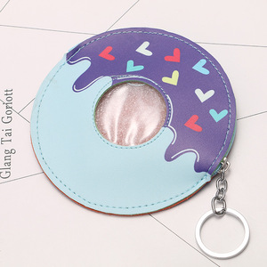 พวงกุญแจ<span class=keywords><strong>หนัง</strong></span>ออกใหม่พวงกุญแจหนังทรงกลมสีสดใสน่ารักที่ใส่เหรียญพวงกุญแจการ์ตูนน่ารักโดนัทพวงกุญแจ Kawaii - Product Image 6