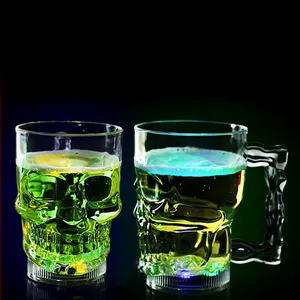 Wholesale Bar Pub Beer Water Flashing Glow Light up Liquid Induction Luminous Led Magic Mug Cups Plastic Customized Creative PS