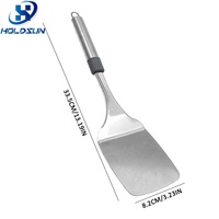 Logo personnalisé, design robuste, ustensile de cuisine de qualité supérieure, style chinois, spatule à crêpes en acier inoxydable avec poignée ergonomique