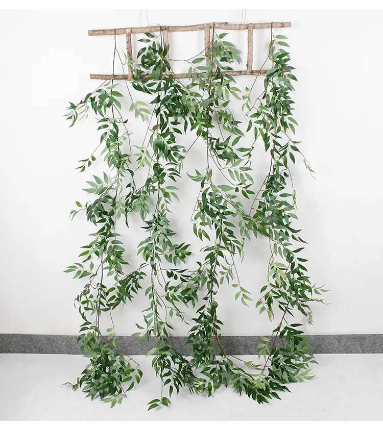 silk artificial flower simulated willow leaves wedding hanging decoration Weeping willow leaf flower vine for home garden shop