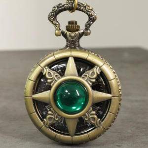 انخفاض موك البرونزية الرجعية الكوارتز ساعات الجيب للرجال النساء خمر حجر نجوم ساعة ساعة هدية الفاخرة الفولاذ المقاوم للصدأ سلسلة - Product Image 6