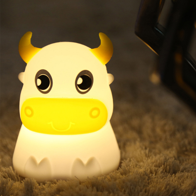 Rabbit Lamp Bunny LED Night Light Children's Nightlight Baby Sleeping Bedside Lamp USB Silicone Tap Control Touch Sensor Light