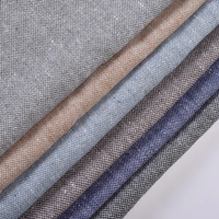 Tissu uni teint en fil, motif chevrons, respirant, en coton, polyester et lin, pour costumes, 170 GSM, MOQ 2M, fourni directement par l'usine